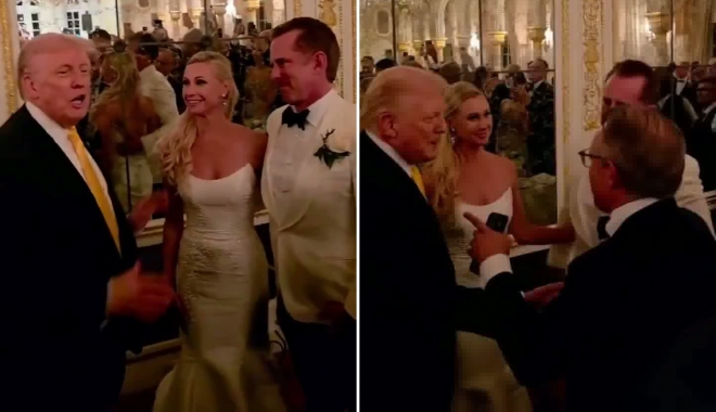 “어머나!” 트럼프, 결혼식 난입…하객들 우르르 몰려들었다