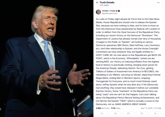 트럼프, 엡스타인 문건 공개 지지로 급선회…속내는 ‘조사 연막’ 논란