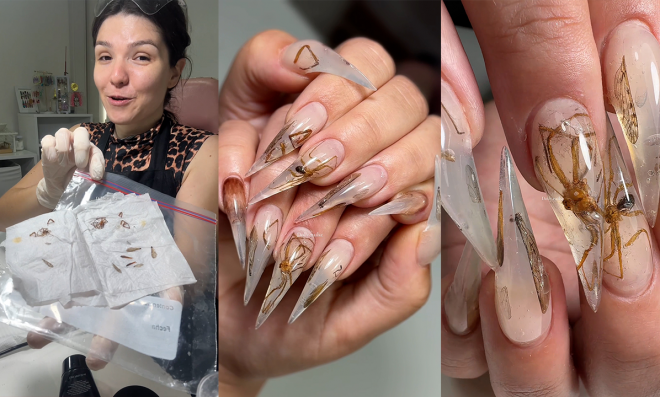 (영상) 죽은 거미를 손톱에?…‘기괴한 네일’ 주문한 손님 화제