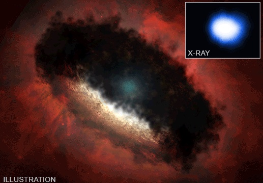 새로 태어난 HOPS 383 별의 상상도. 지구로부터 1400광년 거리에 있다.(출처: NASA/CXC/Aix-Marseille University/N. Grosso et al.; Illustration: NASA/CXC/M. Weiss)