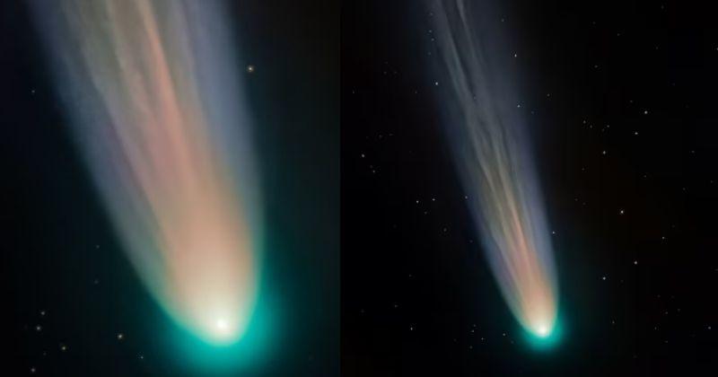 천체사진작가인 앤드류 맥카시가 촬영한 레너드 혜성의 모습