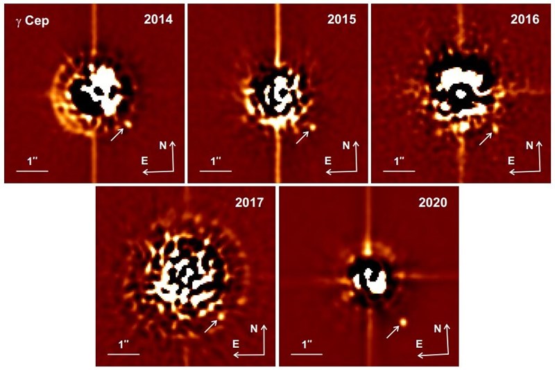 세페우스자리 감마별 AB의 관측 이미지. 사진=Mugrauer et al., 2022