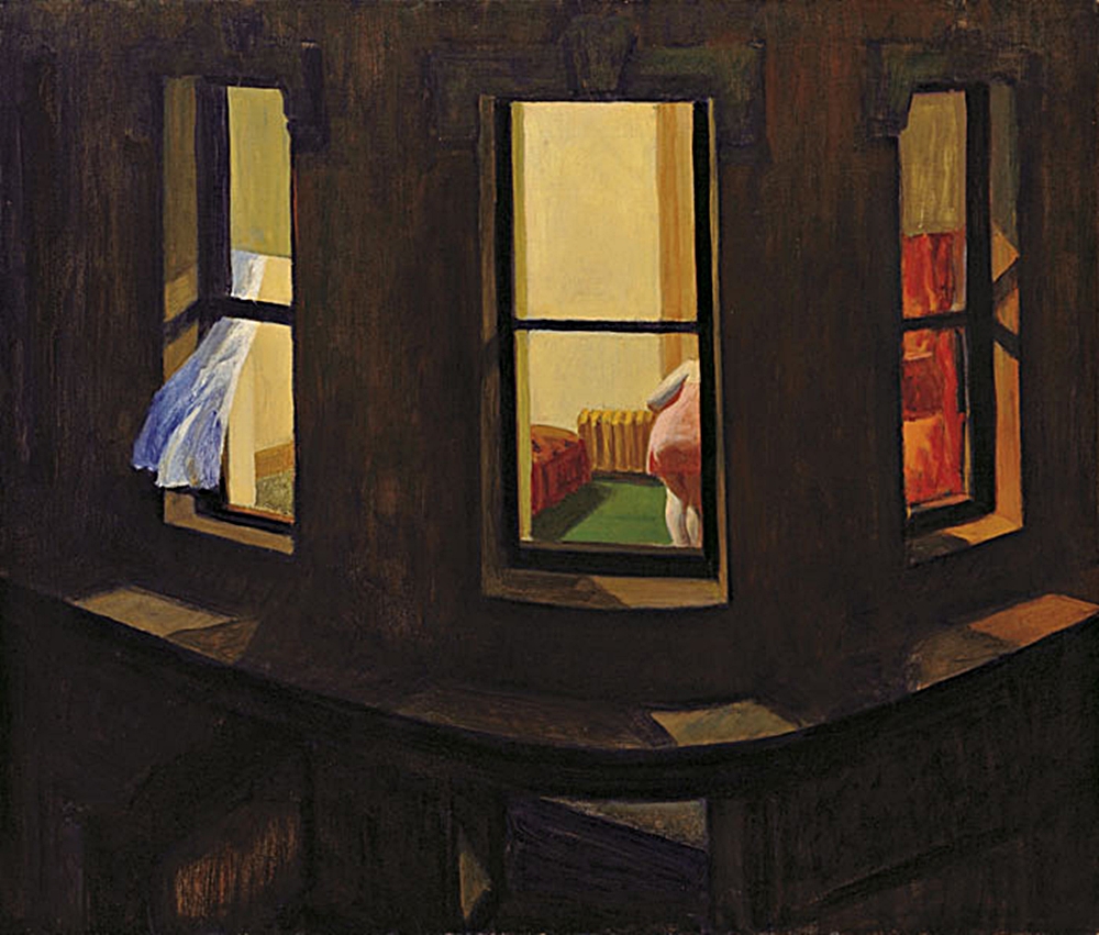 호퍼, 밤의 창문, 1927, 캔버스에 유채, 86x74cm, 뉴욕 현대 미술관.