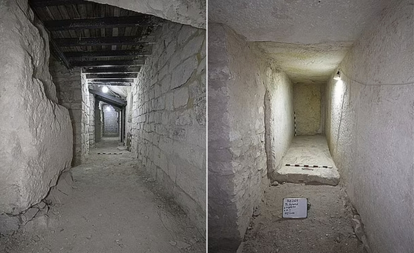 고대 이집트 제5왕조의 두 번째 파라오였던 사후레 왕의 피라미드 내부에서 ‘비밀의 방 8곳’이 추가로 발굴됐다. 새롭게 발굴된 ‘비밀의 방’으로 가는 비밀통로. 이집트 독일 공동 발굴단 제공
