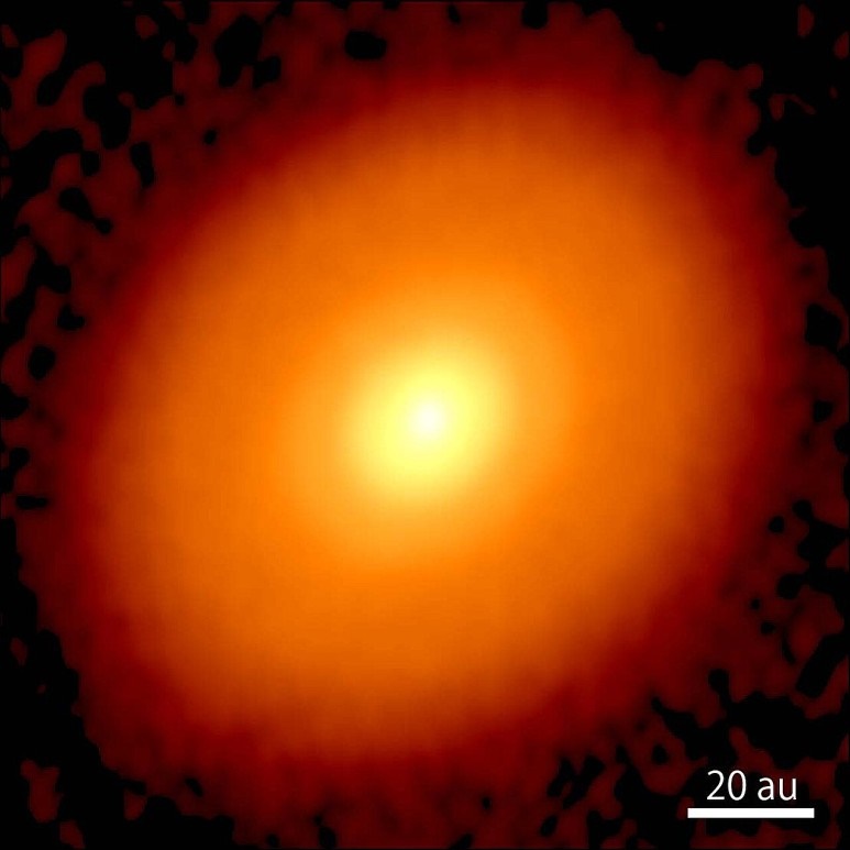 DG Tau의 디스크를 0.87 mm, 1.3 mm, 3.1 mm 파장에서 본 ALMA 관측 이미지. 사진=ALMA (ESO/NAOJ/NRAO), S. Ohashi et al