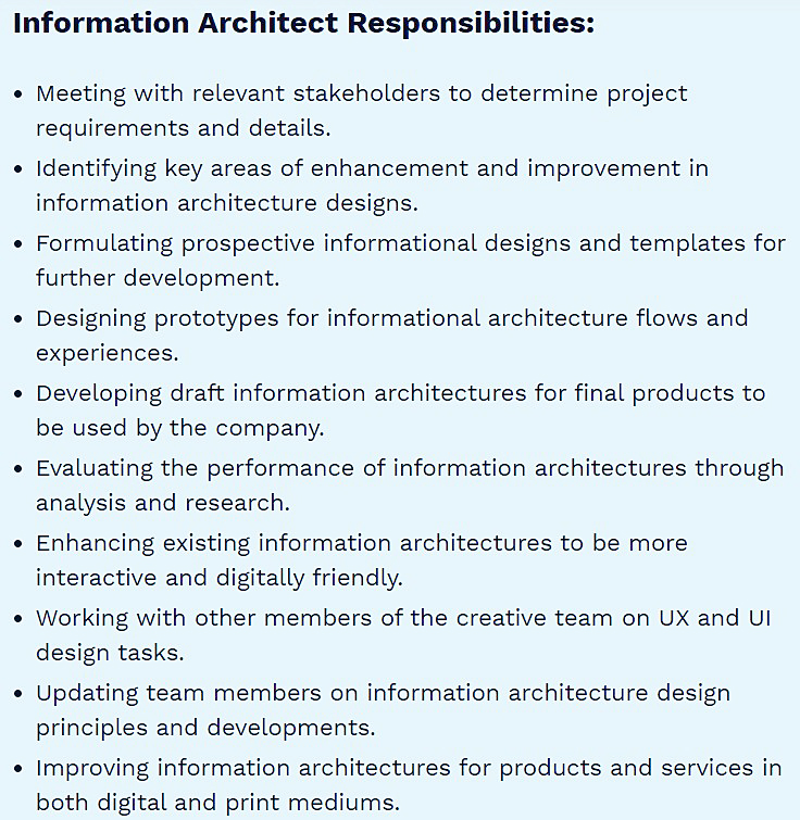 정보기술(IT) 아키텍트(architect) 채용 공고 예시. 얼핏 보면 건설분야의 아키텍트(architect)와 하는 업무가 유사하다.