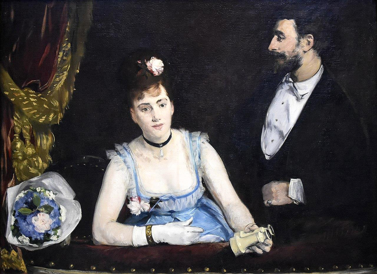 에바 곤잘레스, ‘극장 이탈리안의 특석’, 1874, 캔버스에 유채, 98x130cm, 오르세 미술관.