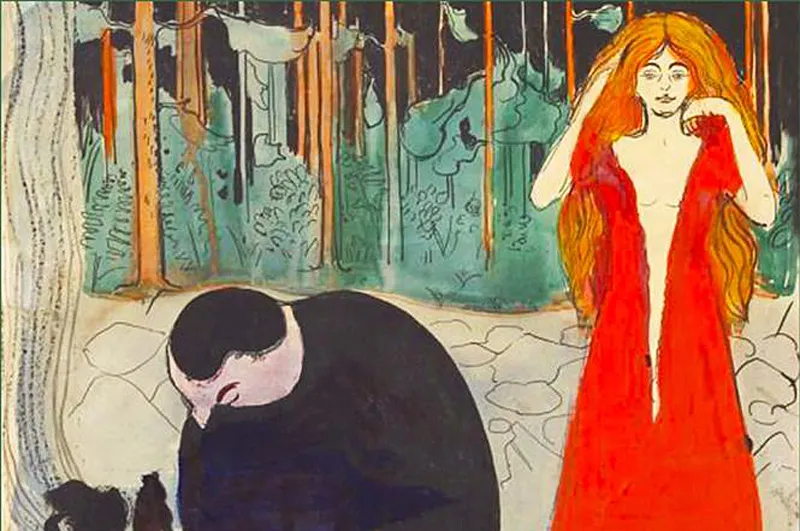 뭉크, ‘재 I’, 1896, 석판화, 29.6x43cm, 개인소장. thumbnail - 뭉크, ‘재 I’, 1896, 석판화, 29.6x43cm, 개인소장.