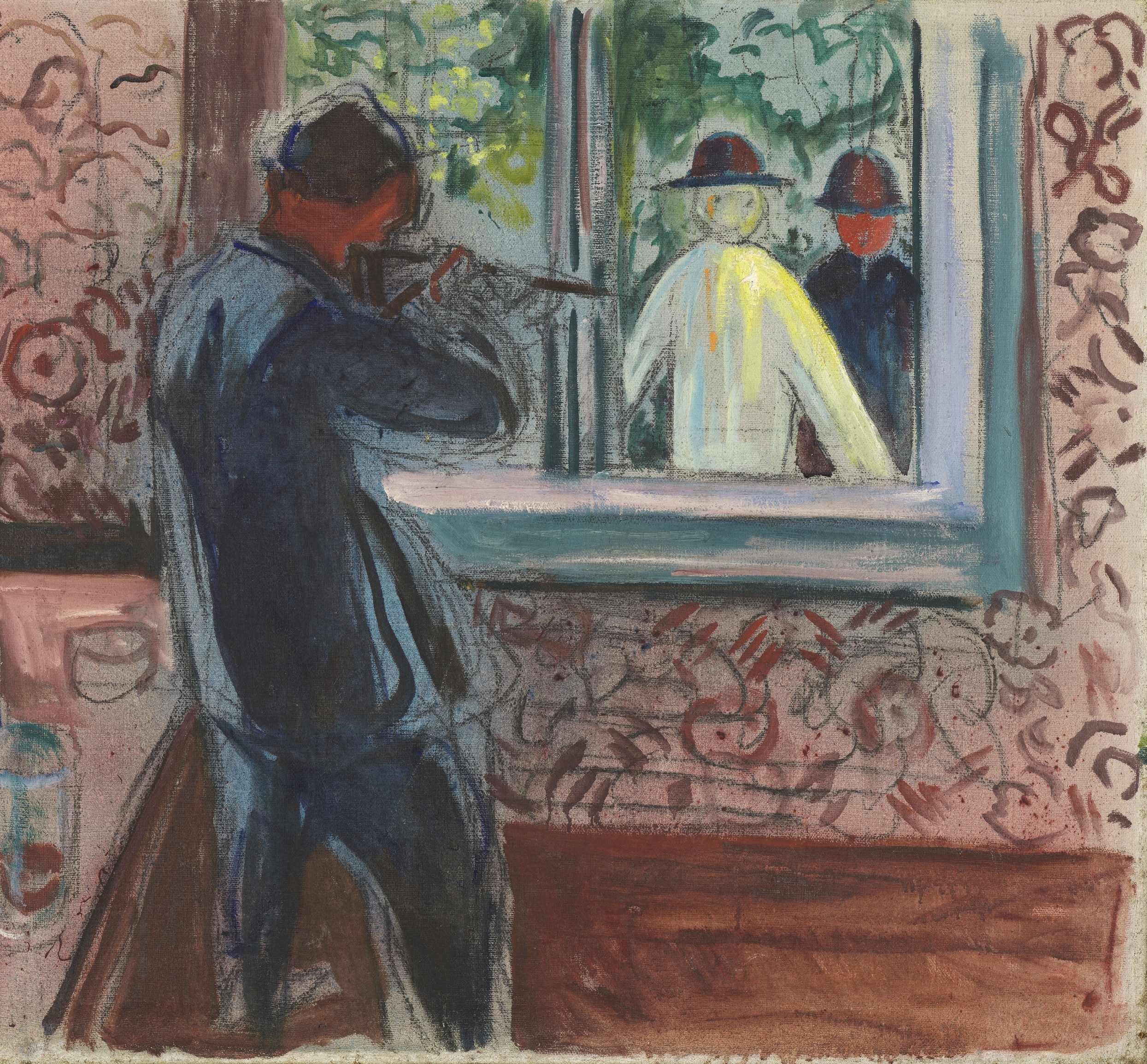 뭉크, ‘초대받지 못한 손님’, 1932-1935, 캔버스에 유채, 75x100.5cm, 뭉크 미술관.