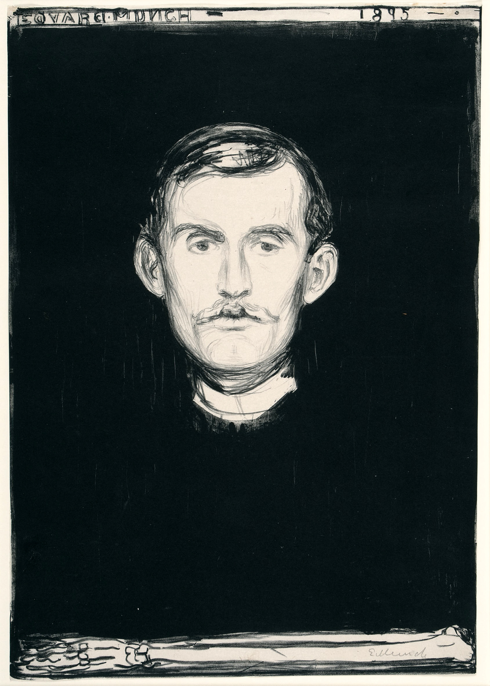 팔뼈가 있는 자화상(Self-Portrait), 1895, 종이에 석판(Lithograph),Private Collection, Norway Courtesy of Peder Lund.