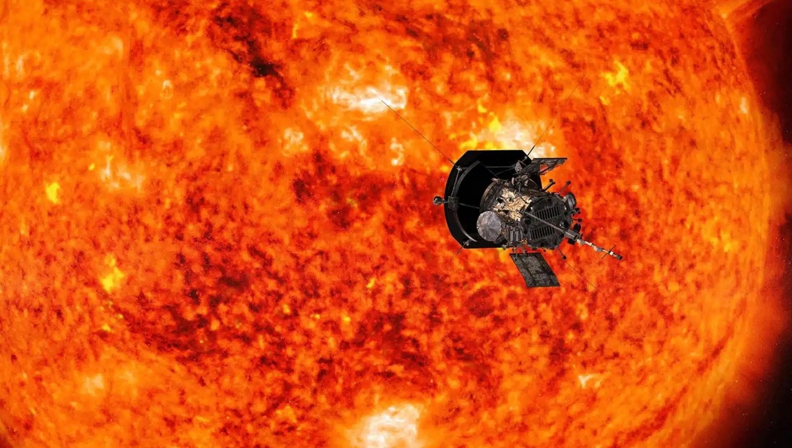 태양을 탐사 중인 ‘파커 솔라 프로브’(Parker Solar Probe)의 그래픽 이미지. NASA