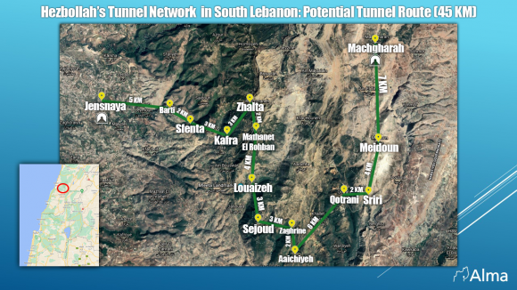 레바논 남부의 헤즈볼라 터널 하나는 길이가 45㎞에 달한다. / 사진=알마