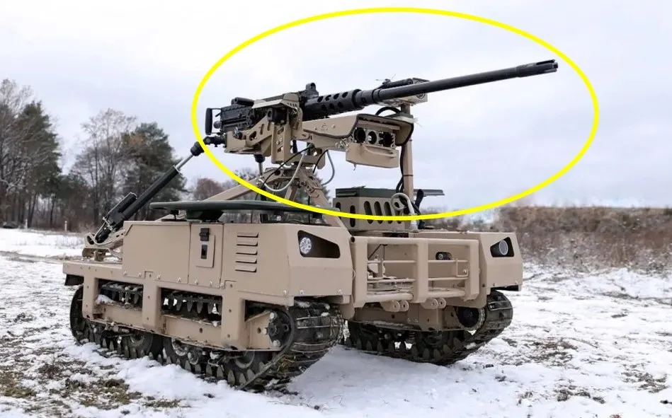 thumbnail - M2 브라우닝 기관총을 장착한 우크라이나의 TW 12.7 UGV. DevDroid 제공