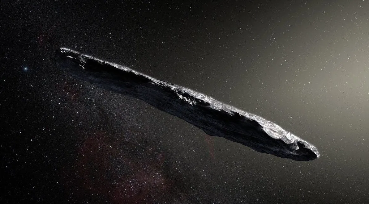 thumbnail - 오무아무아(Oumuamua)의 그래픽 이미지. M. Kornmesser/ESO