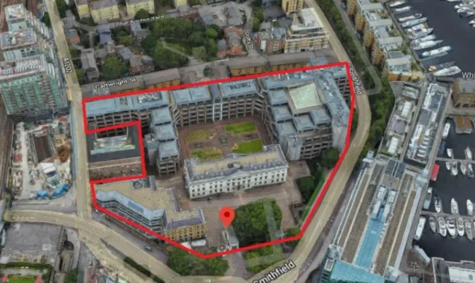 thumbnail - 중국이 건물과 부지를 사들여 초대형 대사관을 지으려 준비 중인 왕립 조폐국 자리. 블룸버그통신 제공