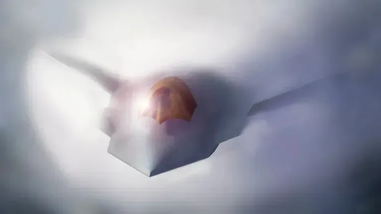 thumbnail - 미 공군이 공개한 6세대 전투기 F-47 렌더링 이미지. 실제 기체는 작전 보안을 이유로 완전히 반영하지 않았다. 미 공군 제공