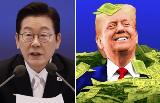 thumbnail - 왼쪽부터 이재명 대통령, 도널드 트럼프 미국 대통령 자료사진