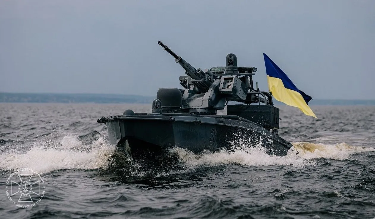 thumbnail - 우크라이나 보안국(SBU)이 업그레이드된 무인수상정(USV) ‘시 베이비’(Sea Baby)를 공개했다. SBU 제공