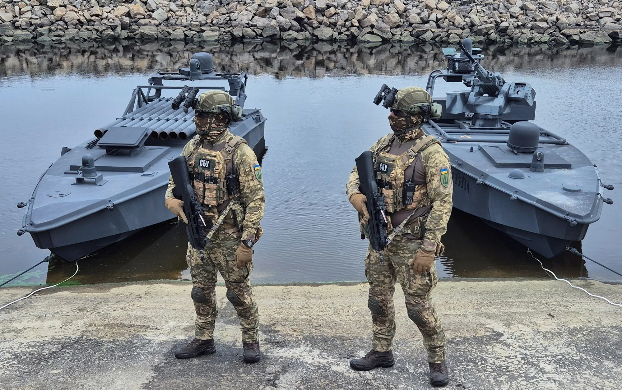 thumbnail - 우크라이나 보안국(SBU)이 17일 업그레이드된 시 베이비(Sea Baby)를 공개했다. 로이터 연합뉴스