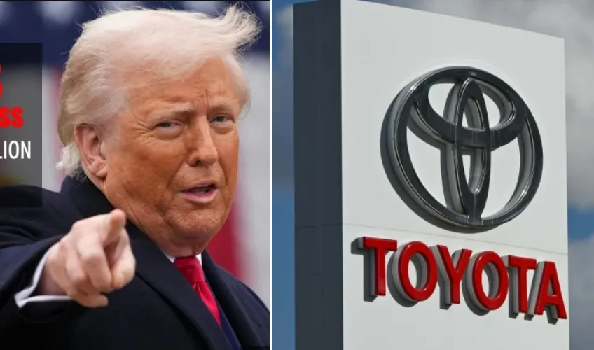 thumbnail - 일본 도요타자동차가 미국 공장에서 생산한 차량을 일본에 역수입해 미국의 대일 무역적자 축소에 기여하겠다는 뜻을 도널드 트럼프 미국 대통령(왼쪽)에 전달할 방침이다
