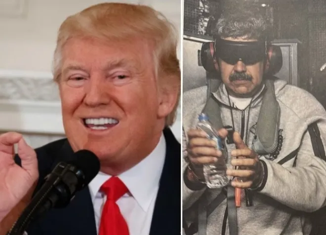 thumbnail - 왼쪽은 트럼프 미국 대통령, 오른쪽은 3일(현지시간) 미국이 체포한 니콜라스 마두로 베네수엘라 대통령의 모습. 연합뉴스