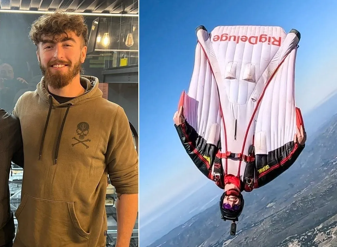 thumbnail - 영국의 윙슈트 비행사이자 스카이다이빙 챔피언인 리암 번의 생전 모습. 소셜미디어 캡처