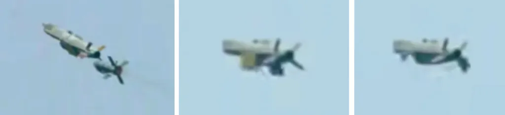 thumbnail - 일본 방위장비청(ATLA)이 공개한 신형 SSM 시험 영상 캡처. 발사 직후 로켓 부스터가 분리되고(왼쪽), 이후 주익이 단계적으로 전개되는 장면이 담겼다. ATLA 제공