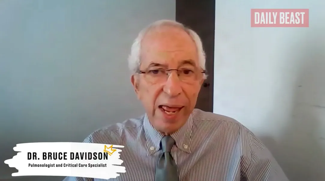 thumbnail - 브루스 데이비슨 미국 워싱턴주립대 엘슨 S. 플로이드 의대 교수가 데일리 비스트 팟캐스트에 출연해 트럼프 대통령의 아스피린 복용을 둘러싼 자신의 견해를 설명하고 있다. 데일리 비스트 화면 캡처