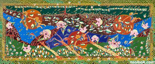 문혜자_Music for Hymn to The Immortal Wind(1112)_캔버스에 유채_190×486.6cm_2011