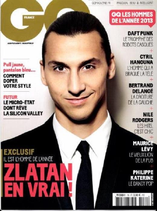 즐라탄을 ‘2013 올해의 남자’에 선정한 GQ 프랑스의 표지