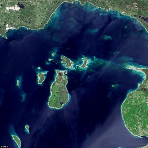 미 미시간호(湖) 북부 지역 모습.