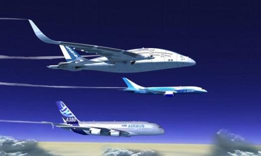 (위에서부터) ‘Sky Whale’, ‘보잉 747’, ‘에어버스 A380’