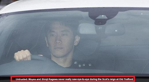 영국 매체 데일리메일이 카가와 신지와 데이비드 모예스 감독이 서로 눈도 마주치지 않았다고 보도했다.(데일리메일 캡쳐)