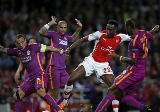 사진설명=갈라타사라이전에서 헤트트릭을 기록한 아스널의 대니 웰백