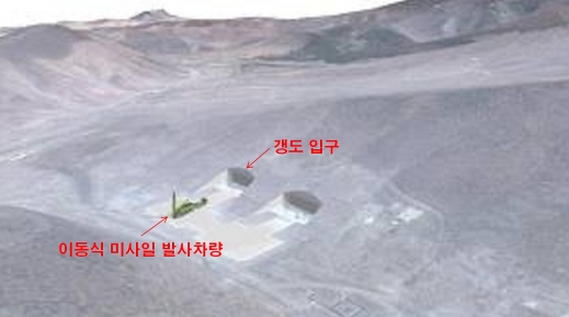 이동식 미사일 발사차량의 갱도진지 이용 개념도