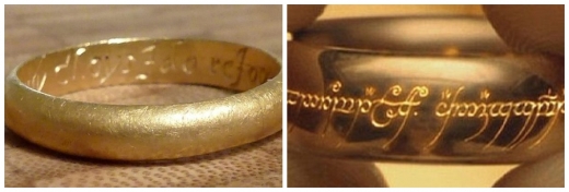 (왼쪽) 하워드가 발견한 300년 전 프러포즈용(추정) 반지 (오른쪽) 영화 ‘반지의 제왕’ 속 절대 반지