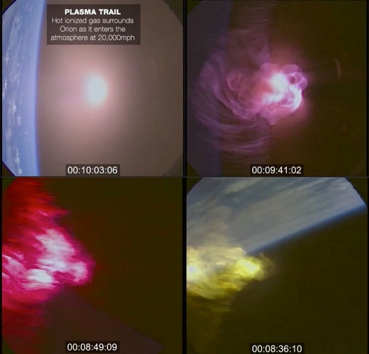 오리온 우주선 내부서 밖을 관측한 모습. 우주 비행사가 탑승했다면 이런 광경을 목격했을 것이다.