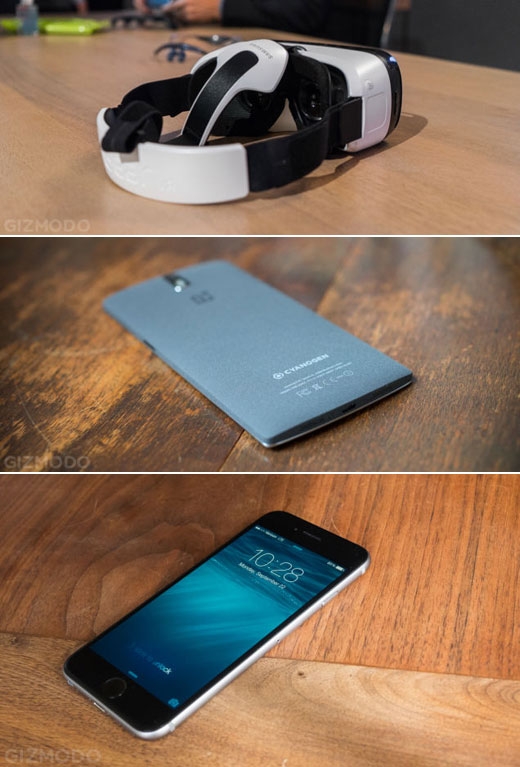 기어VR(위에서부터), 원플러스 원, 아이폰6