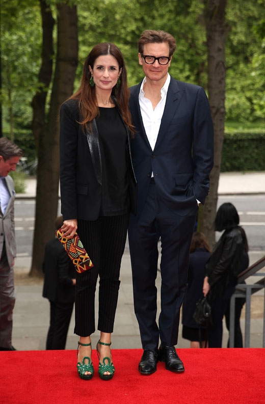 프리미어시사회에 참석한 콜린퍼스와 아내