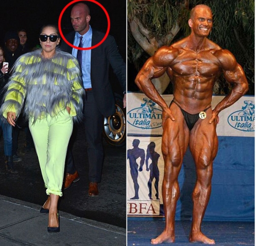 사진 왼쪽은 레이디 가가와 당시 보디가드였던 피터 반 데어 빈