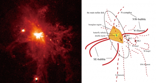 NGC 6240의 내부 구조. (사진=히로시마 대학/ NAOJ)