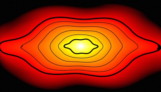 NGC 128은하의 중앙 구조. (사진=스윈번 대학/SDSS)