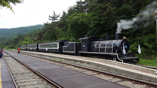 곡성역에서 운행이되는 증기 기관차. 예전 1960년대의 향수를 담은 채 관광기차로 거듭났다.