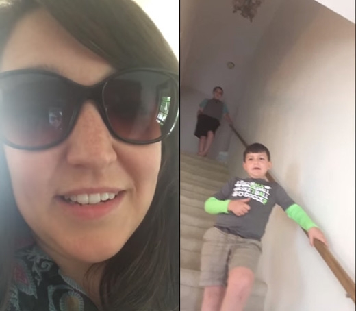 벤의 완치 소식을 전하는 모친 카시(왼쪽)와 그 소식을 전해들은 벤의 모습.