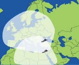 이지스 BMD가 제공하는 광대한 방어 가능 구역.(사진=미국 미사일방어국 보고서)