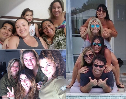 사람들이 자신의 얼굴에 점을 그려넣고 찍은 사진을 게시하기 시작했다.