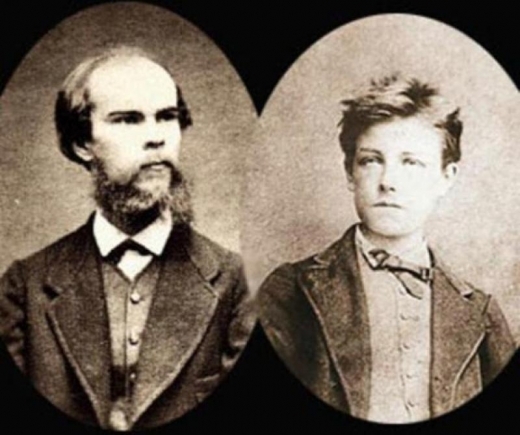 폴 베를렌(왼쪽)과 아르튀르 랭보