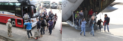 10월 31일 7년만에 실기동 훈련으로 실시된 한국 내 미국시민 대피훈련 장면. (사진=미 육군 홈페이지)