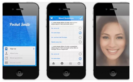 실제 포켓스마일앱의 모습(사진=텔레그래프캡쳐)