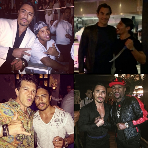 축구 선수 호나우지뉴, 테니스 선수 로저 페더러, 권투 선수 플로이드 메이웨더, 배우 안토니오 반데라스까지 여러 기념사진도 공개돼 있다.